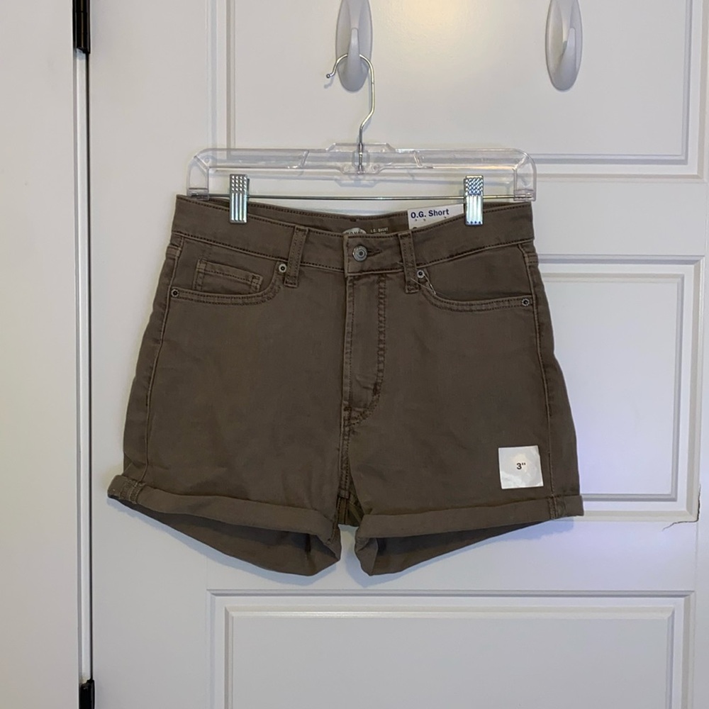 Old Navy Brown High-Rise Jean Shorts Classic Casual Style NWT